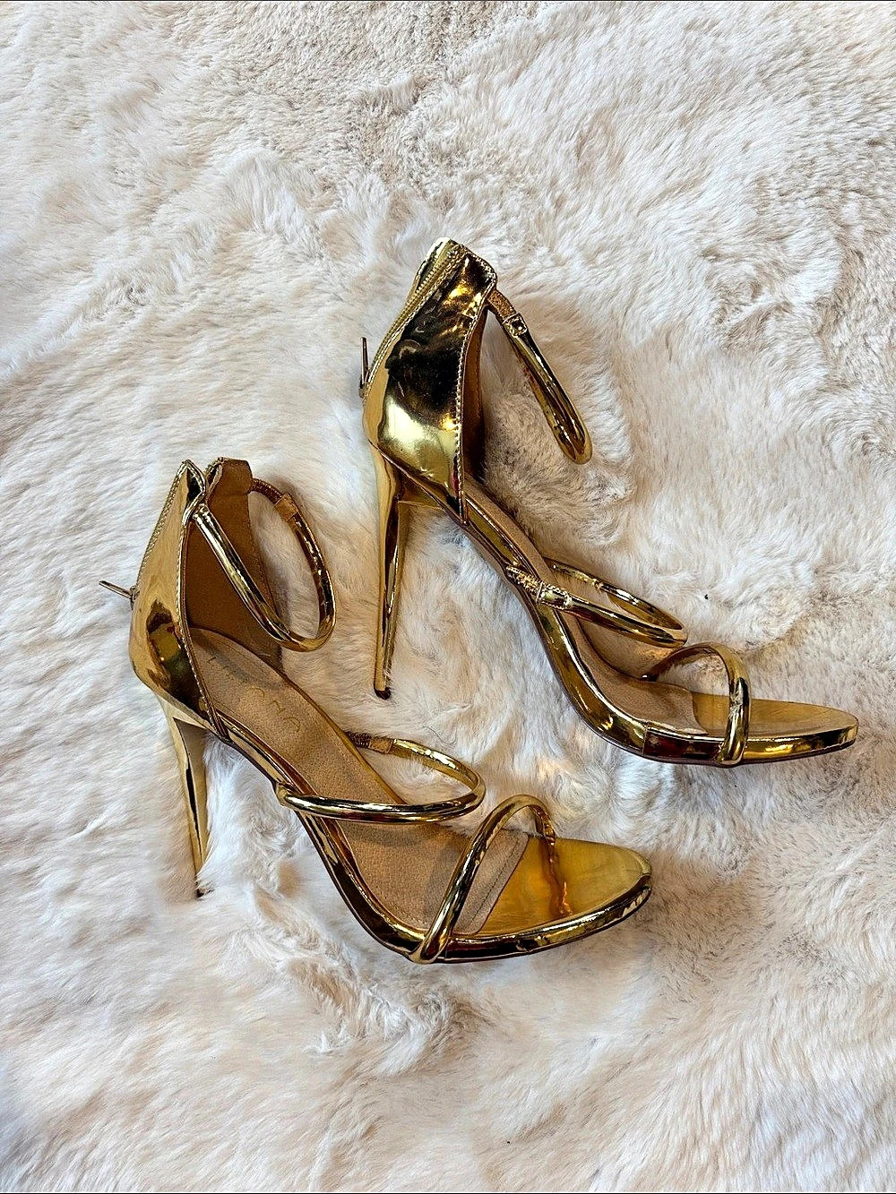 ALDO Gold Strappy Heels